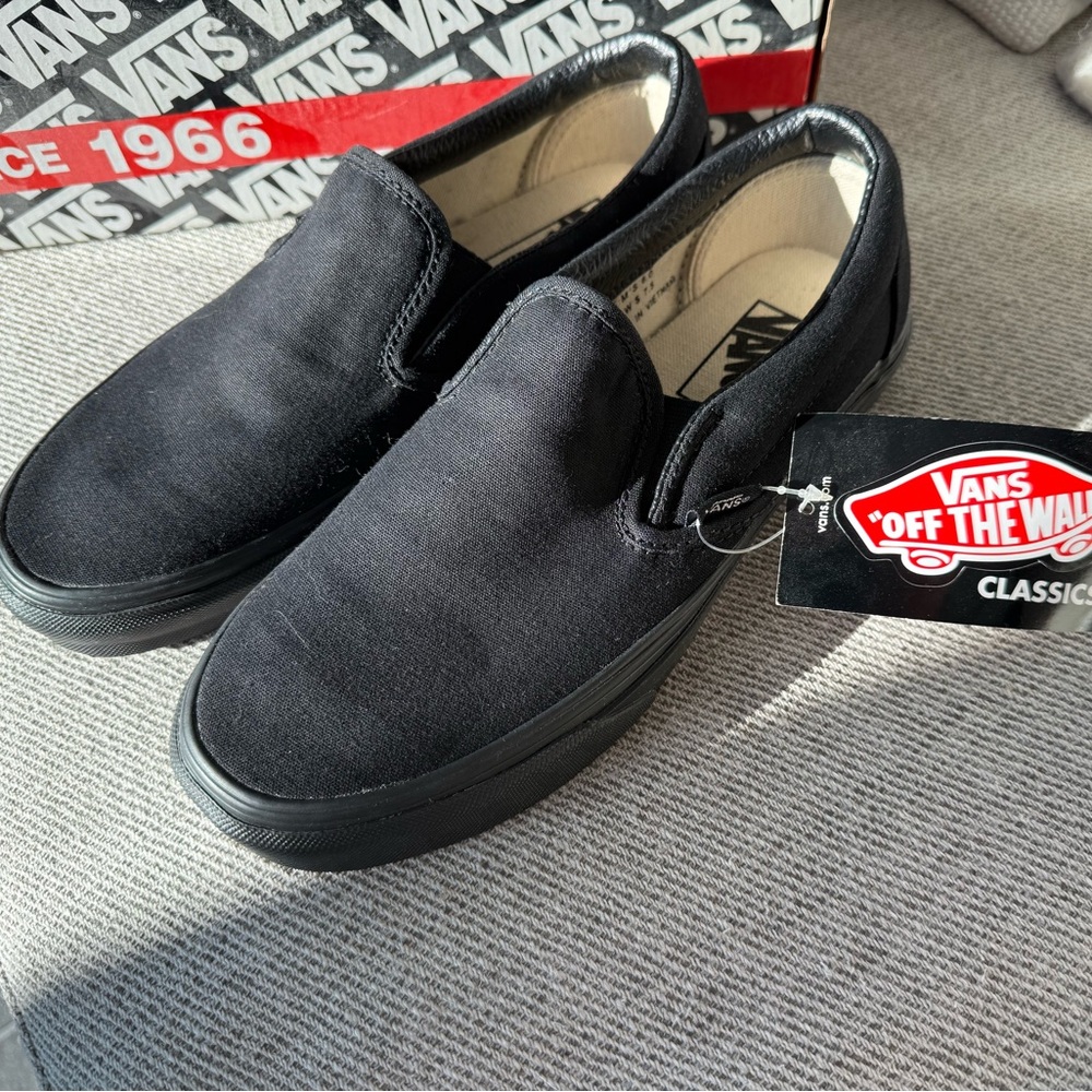 Vans Black Slip-On Loafers